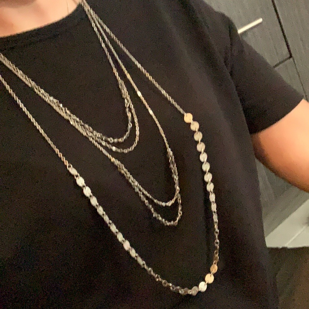 Silver layered necklace JOE FRESh